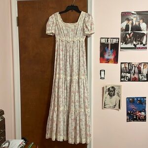 70s maxi empire waist prairie dress